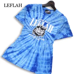 LEFLAH レフラー 春夏★ 半袖 タイダイ ロゴプリント Tシャツ カットソー Sz.M メンズのサムネイル