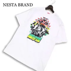 【新品 未使用】 NESTA BRAND ネスタブランド 春夏★  半袖 レゲエ ロゴプリント カットソー Tシャツ Sz.L メンズ 白のサムネイル