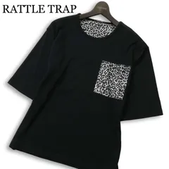 RATTLE TRAP メンズビギ 春夏★ 半袖 レオパード柄 切替 Tシャツ カットソー Sz.M メンズ 黒のサムネイル