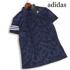 【新品 未使用】 adidas GOLF アディダス ゴルフ 春夏 GM3670★ 半袖 総柄 ドライ ポロシャツ Sz.OT レディース 紺のサムネイル