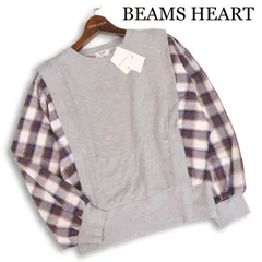 【新品 24AW】 BEAMS HEART ビームス ハート 通年★ふんわり袖 異素材 プルオーバー スウェット トレーナー Sz.F レディースのサムネイル