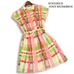 イタリア製★ WOOLRICH JOHN RICH&BROS ウールリッチ 春夏★ 半袖 チェック柄 シャツ ワンピース Sz.S レディースのサムネイル