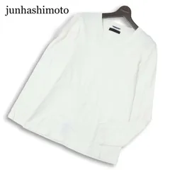 junhashimoto ジュンハシモト 通年★ 長袖 Vネック カットソー ロンTシャツ 日本製 Sz.4 メンズ 白のサムネイル