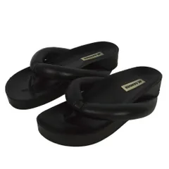 ジルサンダー JIL SANDER パデッド プラットフォーム サンダル レザー 黒 ブラックのサムネイル