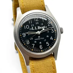 HAMILTON × L.L.Bean ハミルトン エルエルビーン ダブルネーム フィールドウォッチ 80s 激レア 美品 手巻き ミリタリー カーキ トリチウム夜光 稼働品のサムネイル