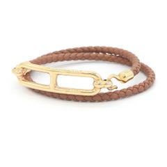 極美品エルメス レーザーブレスレット ルリ ドゥブルトゥール YG 