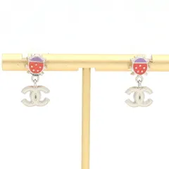  シャネル ピアス オフホワイト レッド パープル メタル