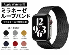 Apple Watch ミラネーゼループ バンド マグネット式 ステンレス ベルト 42mm 44mm 45mm 46mm 49mm対応