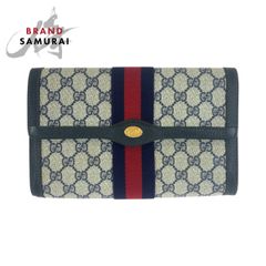 ✨美品✨GUCCI GG シェリーライン クラッチバッグ ネイビー ロゴ