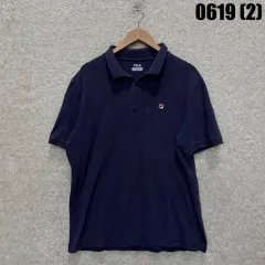 FILA フィラ ロゴ 半袖 カラーTシャツ ネイビー Mのサムネイル