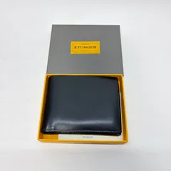 4548 ETTINGER エッティンガー 二つ折り財布 ブラック レザー パープルのサムネイル