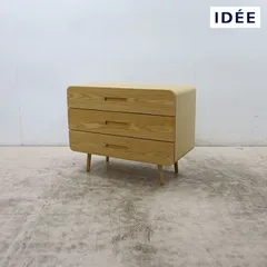 展示美品 IDEE イデー TATARE タタレ 3ドロワーズ 3段チェスト/洋タンス/キャビネット/収納 ホワイトアッシュ材 北欧風のサムネイル