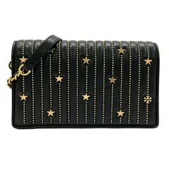TORY BURCH(トリーバーチ) ショルダーバッグ - 黒×ゴールド スタッズ/スター/ストラップ着脱可 レザー