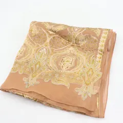 トプカピ ストール スカーフ ブランド ペイズリー柄 シルク混 レディース ブラウン TOPKAPI 【中古】のサムネイル