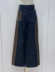正規品 DIOR ディオール 刺繍 デニム ワイド パンツ 34のサムネイル