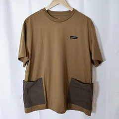 (^w^)b TARAS BOULBA タラスブルバ TBM-S22-014-037 半袖 Tシャツ XLサイズ キャメル ブラウン バイカラー 切替 ドロップショルダー ワイド ビッグシャツ クルーネック キャンプ アウトドア 夏物 古着 OM13020WTのサムネイル