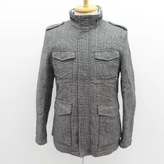 BURBERRY BLACK LABEL / バーバリーブラックレーベル ◆ミリタリージャケット/裏チェック柄/中綿/グレー/サイズL 【メンズ/男性】【中古】 
