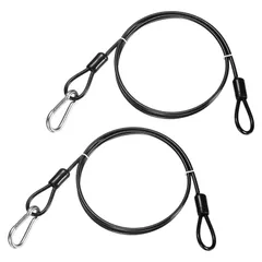 自転車・荷物・工具箱・テント用 ステンレス製荷物ロック用安全ケーブル 3.28フィート/129.1インチ - - ワイヤーロープラニアード フック付きセキュリティケーブルのサムネイル