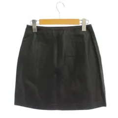 エンポリオアルマーニ EMPORIO ARMANI レザースカート 38 黒 無地 ミニ丈 /JPのサムネイル