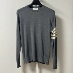 トム・ブラウン 四本サイドライン メリノ ウール ニット グレーのサムネイル