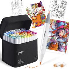 値下げ中】Ohuhuイラストマーカー 筆・細字 216色+ブレンダー プロ愛用