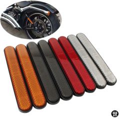 ハーレー ダイナ ソフテイル スポーツスター 883 1200 ファットボーイ用 フロントフォーク リフレクター ステッカー ロワーレッグ スライダ