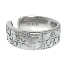 Dior Men's Ear Cuff, Silver, Oblique Design, Single Ear Cuff (1 piece only)
