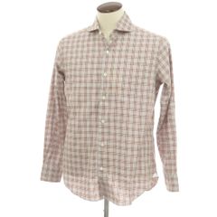 中古】イザイア ISAIA リネンウール チェック 3B テーラードジャケット