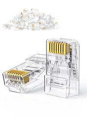 UGREEN LAN コネクタ カテゴリ6対応 50個入り 爪折れにくい 配線簡単 | CAT6 RJ45 コネクタ/CAT5e 兼用/単線・ヨリ線両対応/8P8C 8極8芯/自作ケーブル用/高耐久設計
