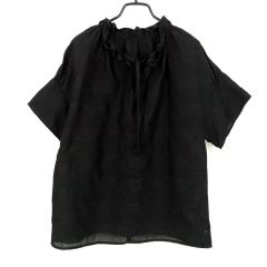 極美品 ネストローブ リネンギャザーフリルブラウス 麻 日本製 近年