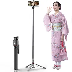 スマホ 三脚 卓上三脚・ミニ三脚 自撮り棒 iphone スマホスタンド【設計強化180cm撮影】 150cm以上 セルカ棒 360°回転 軽量 卓上 360°回転 持ち運び便利 Web会議 撮影 映画放送 旅行 Android スマホ等対応 【日本語取扱説明のサムネイル