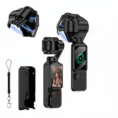 MARR 磁気式ジンバル保護カバー レンズプロテクター DJI Osmo Pocket 4 用 フリップ式 ストラップ付き ブラック