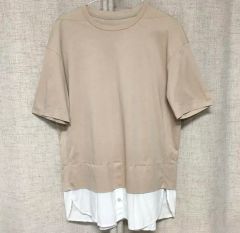 美品 モラビト コットンリネン フレンチスリーブカットソー◇ベージュ