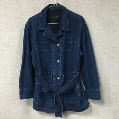 マッシモ ドゥッティ ウォッシュ ベルト付き デニム ジャケット Lのサムネイル