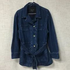 マッシモ ドゥッティ ウォッシュ ベルト付き デニム ジャケット Lのサムネイル