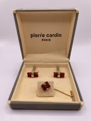 pierre cardin ヴィンテージカフリンクス（カフスボタン）とタイタック（ネクタイピン）のセットのサムネイル