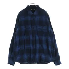 MINEDENIM (マインデニム) DISTORTION OMBRE CHECK FLANNEL OVER SH ディストーション オンブレチェック フランネルオーバーシャツ チェック柄 ウォッシュ加工 ブルー 2410-5001のサムネイル