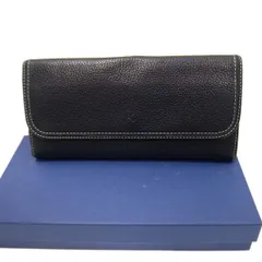 【クーポン配布中】定価25,000円◆Kitamura キタムラ がま口 レザー 長財布 小銭入れ付 ロングウォレット Kロゴ 型押し 本革 レディースのサムネイル