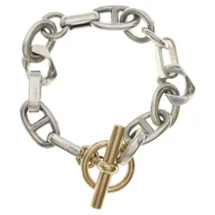 HERMES (エルメス) 00s VINTAGE Area Bracelet PM YG MIX アレア イエローゴールドコンビ ブレスレット シルバー/イエローゴールドのサムネイル