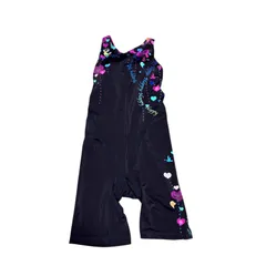 ASICS アシックス スプラッシャーS プリントモデル W'Sスパッツ L ダークネイビー×パープル カップ付き オールインワン 水着 フィットネス水着 競泳水着 スイムウェア レディース 水泳 ジム プール ハート柄のサムネイル