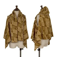 コムデギャルソンCOMME des GARCONS フラワーエンブロイダリーレースラップデザインノースリーブニットジャケット 茶ベージュS位のサムネイル