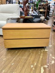 最終価格】廃盤 無印良品 MUJI 木製2段 チェスト ブラウン 棚 オーク材