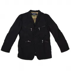 コムデギャルソン オムCOMME des GARCONS HOMME 製品染め裏カモフラパッカリングナイロンジャケット 黒XSのサムネイル