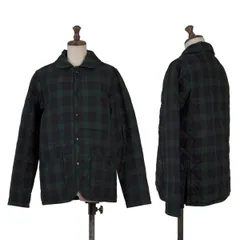 ラベンハムLAVENHAM タータンチェックラウンドカラーキルティングジャケット 緑紺M位のサムネイル