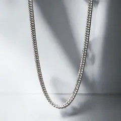 送料無料 ダブル喜平ネックレス 60cm 幅5mm チタン 変色なし 金属アレルギー対応 シルバー 喜平チェーン 喜平ダブル マイアミキューバン キューバンリンク チタンネックレス チタンチェーン ヒップホップ HIPHOP ストリートのサムネイル