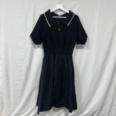 ELISA リネン混 刺繍パイピング 半袖フレアワンピース＊お値下げ交渉可 
