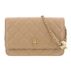 【値下げ】 CHANEL シャネル ココボール チェーンウォレット ショルダーバッグ AP1450 レディース ラムスキン ブラウン ゴールド金具 中古のサムネイル