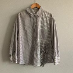 H.A.K】新品タグ付き⭐︎ ブロードコンパクトフリルシャツ/F 
