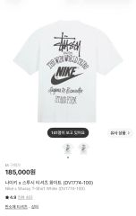 グク着用】stussy NIKE ナイキ 半袖Tシャツ 刺繍ロゴ 背面プリント