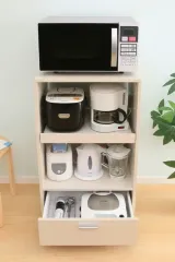 ♪ [아이리스 오야마] 컴팩트 키친 보드 오프 화이트 [너비 50cm] 주방 수납 주방 랙 전자 레인지 스탠드 전자 레인지 보드 전자 레인지 랙 찬장